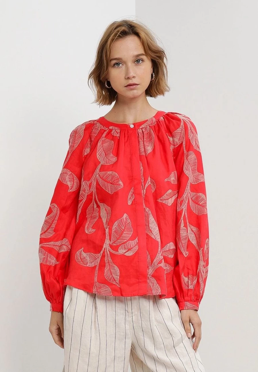 Embroidered Long Sleeve Top with All-Over Design - Banana Republic
