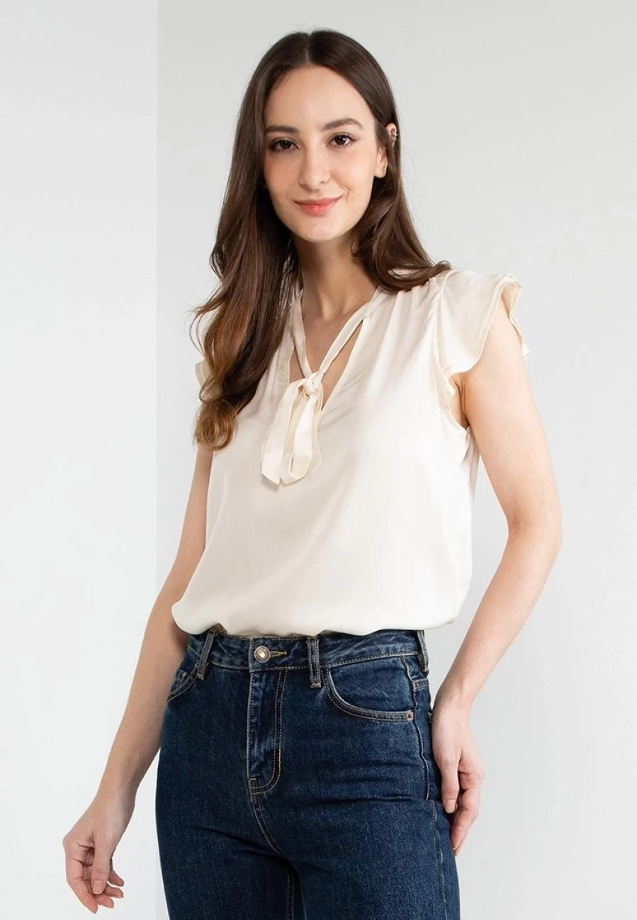 Banana Republic Flutter Sleeve Blouse for Women - Elegant Ruffle Detail Tops