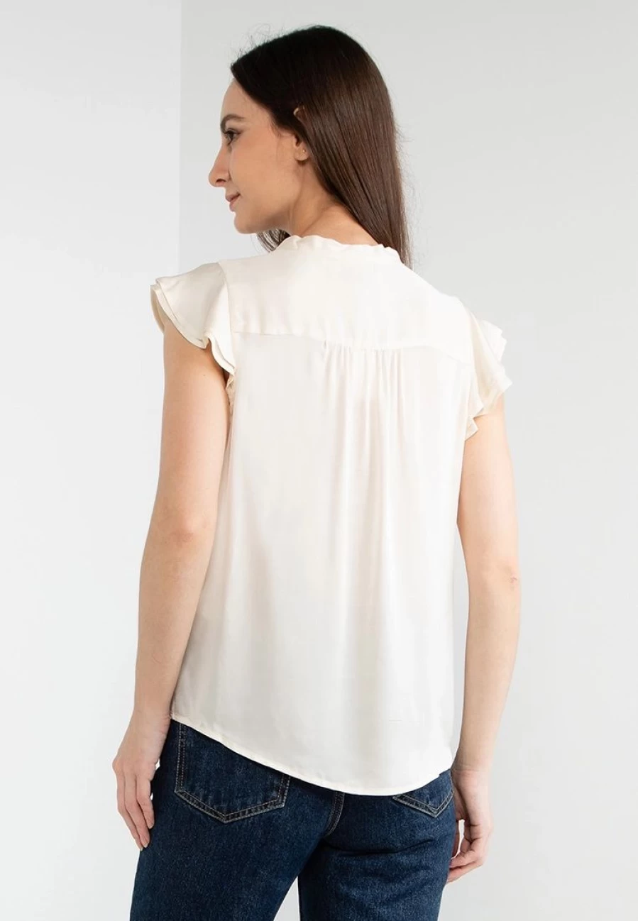 Banana Republic Flutter Sleeve Blouse for Women - Elegant Ruffle Detail Tops