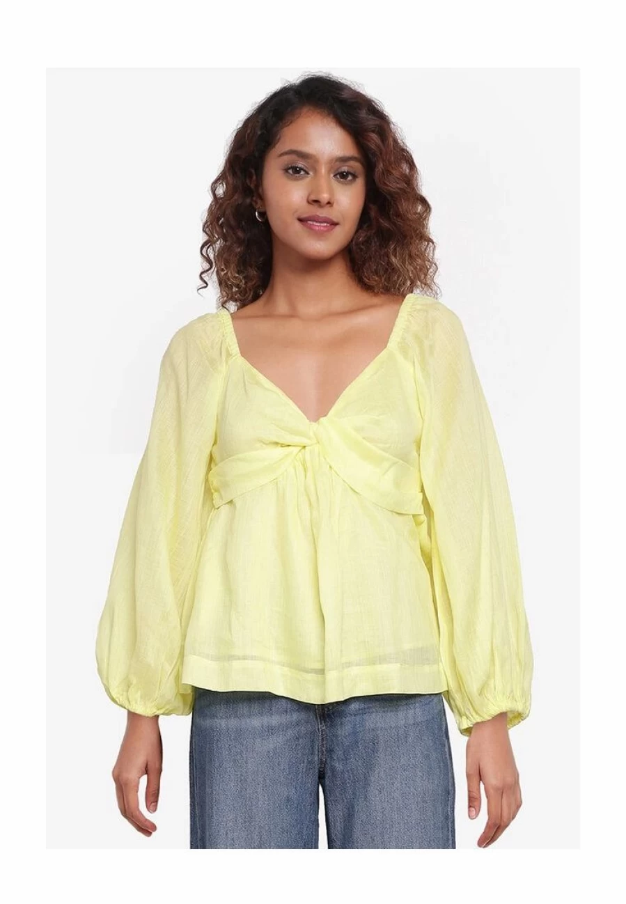 Banana Republic Long Sleeve Ramie Twist Front Top for Women