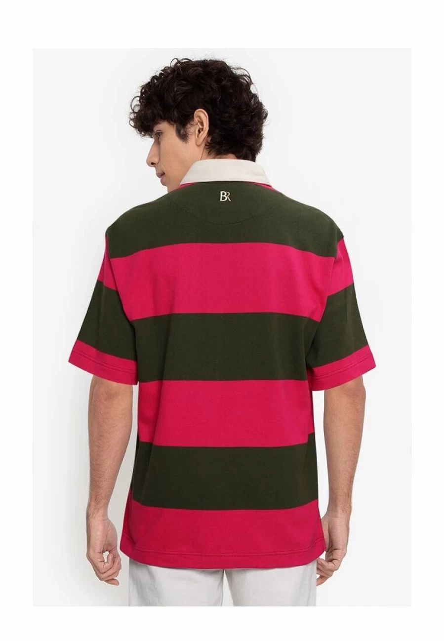 Banana Republic Men's Classic Logo Rugby Shirt - Casual Polo Style Top with Allover Branding