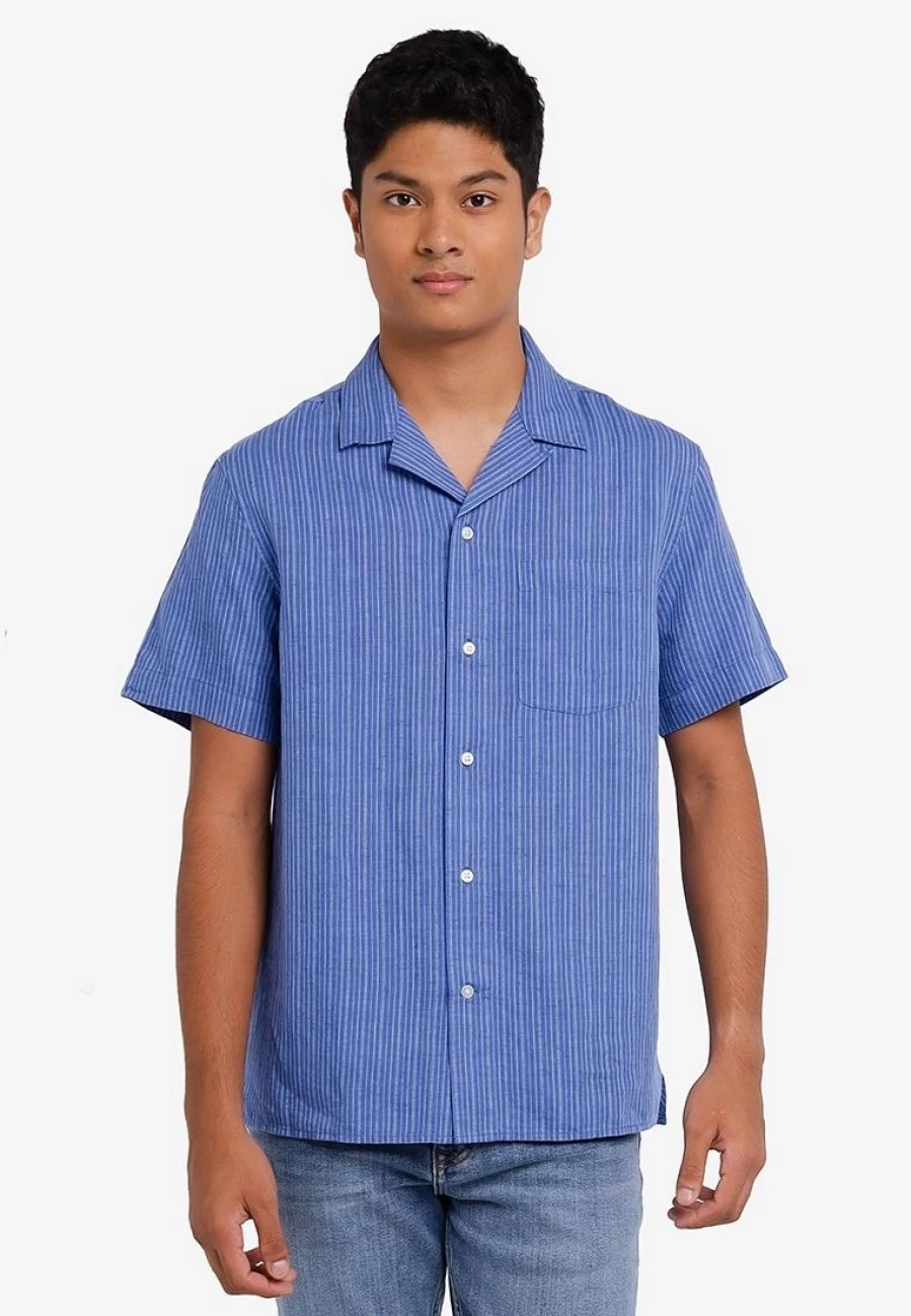 Men's Linen-Cotton Blend Resort Shirt - Breathable Summer Casual Wear