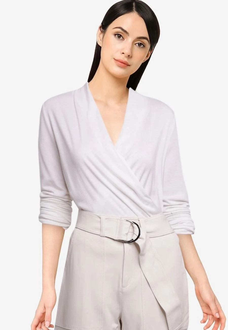 "Banana Republic Women's Tencel Wrap Blouse – Lightweight Casual Wrap Top"