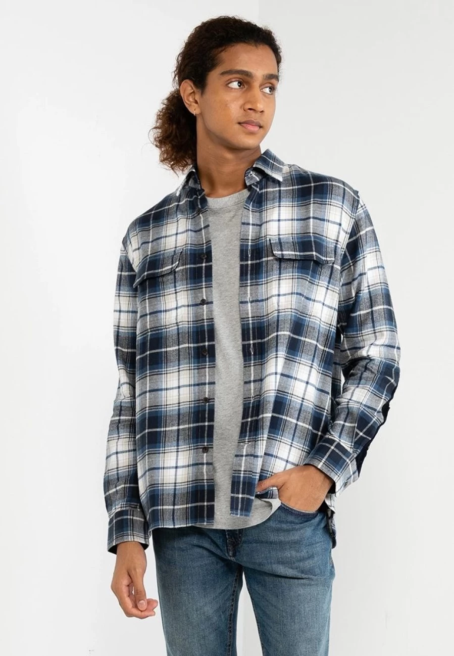 Banana Republic Men's Flannel Shirt Jacket - Soft Plaid Button-Up Shirt for Casual Layering