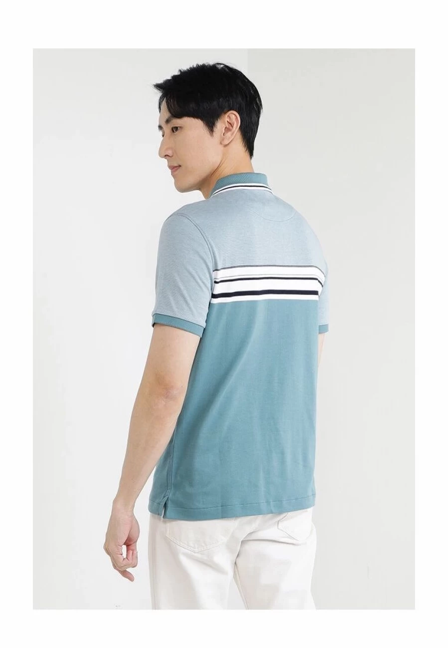 Banana Republic Men's Luxury Striped Polo Shirt - Classic Fit, Breathable Fabric