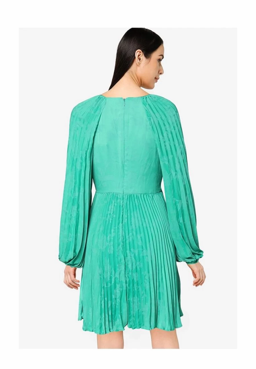 Elegant Pleated Mini Dress with Long Sleeves for Women